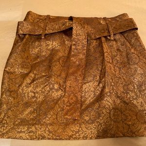 BCBG gold metallic print skirt